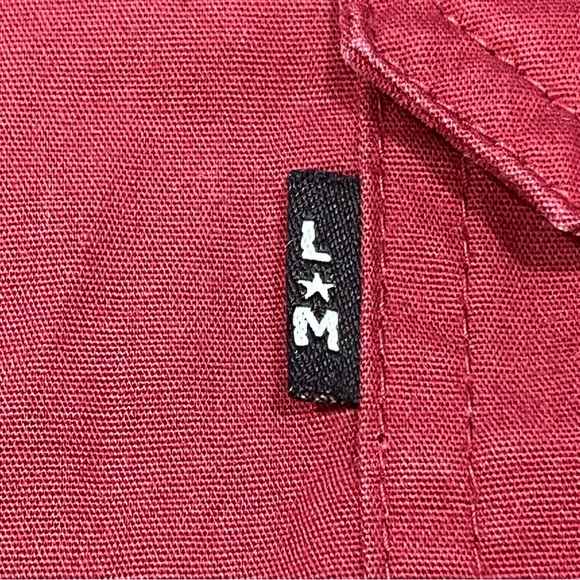 Lakin Mckey Long Sleeved Maroon Red Button Up Shirt Men Size 3XLT - Picture 12 of 16